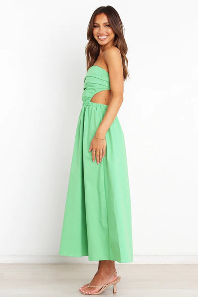 Light Green Cutout Bandeau Midi Dress