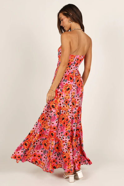 Red Floral Maxi Dress