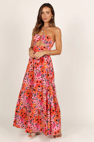 Red Floral Maxi Dress