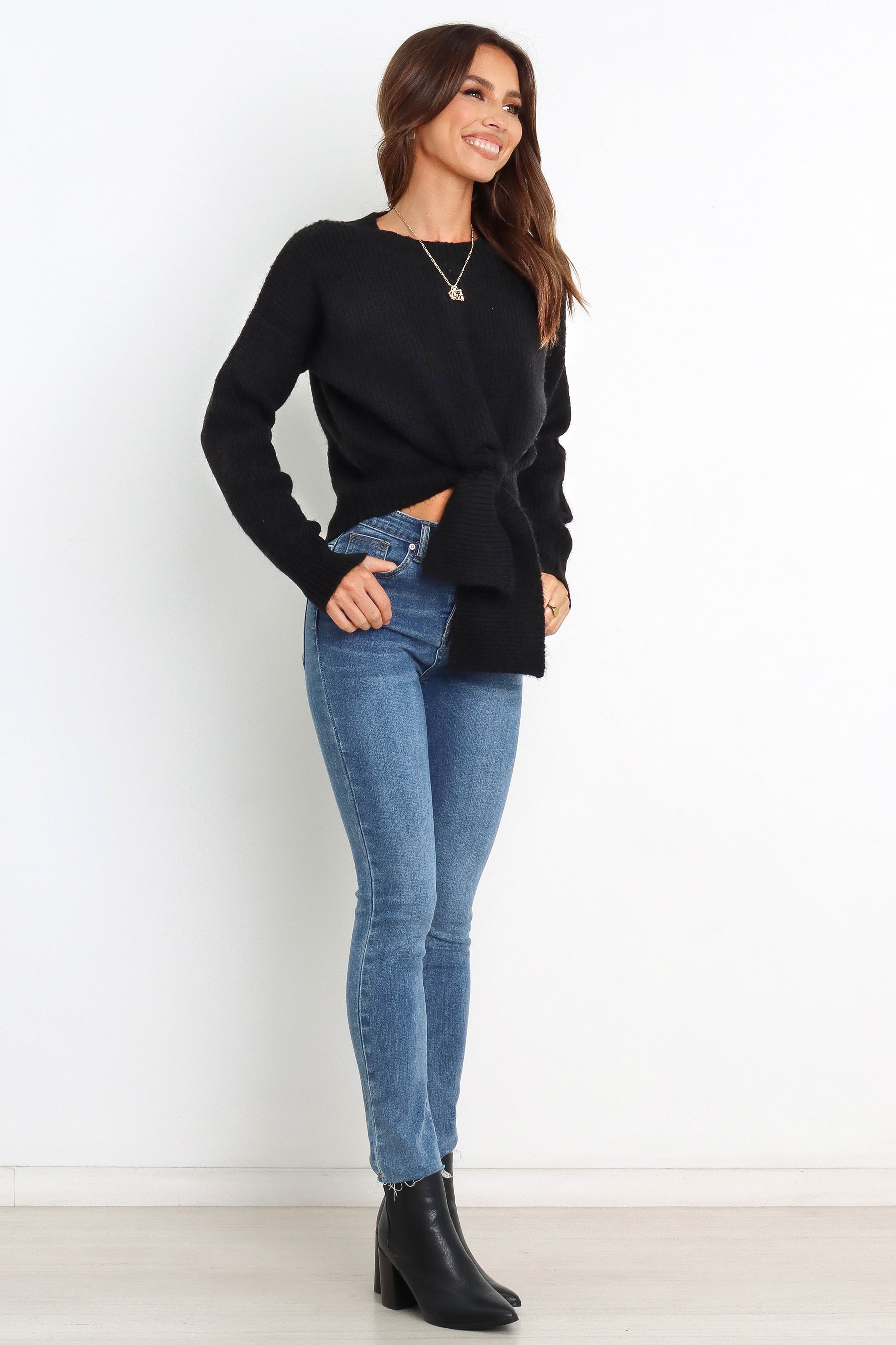 Captivate Knit Sweater - Black