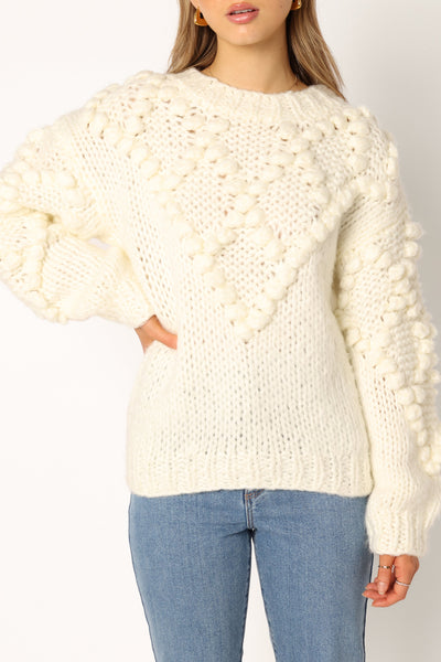 Vida Knit Sweater - White