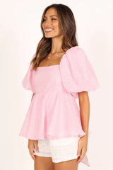 Pink Back Bow Top