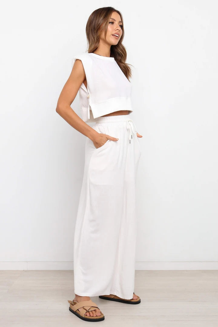White Relaxed Crop Top