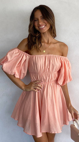 Adi Mini Dress - Peach