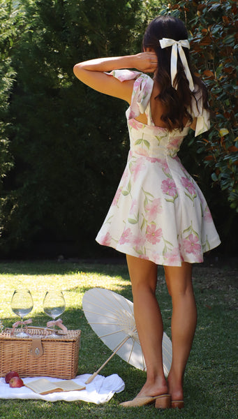 Edin Mini Dress (Pink Floral)