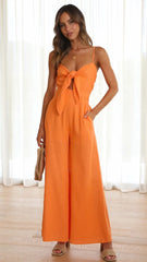 Orange Front Bowtie Jumpsuit