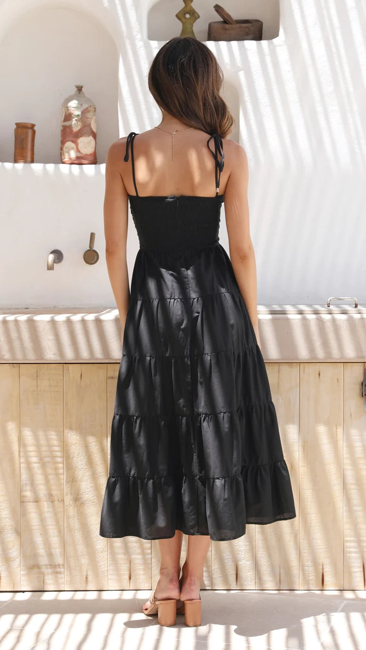 Black Cutout Midi Dress