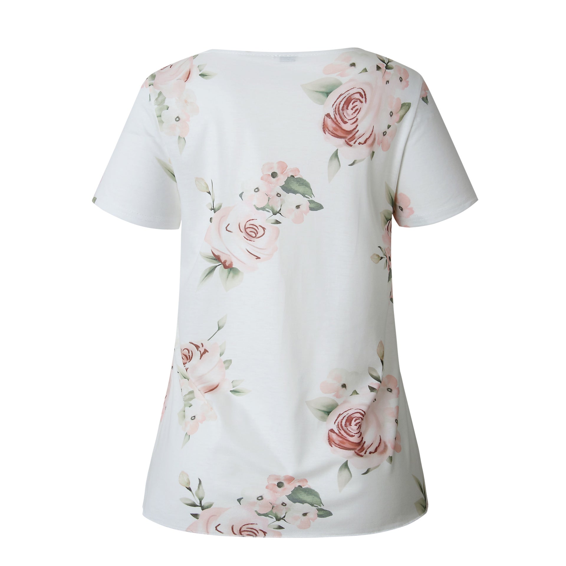 White Floral Short Sleeve Tee