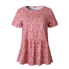 Red Floral Short Sleeve Tee
