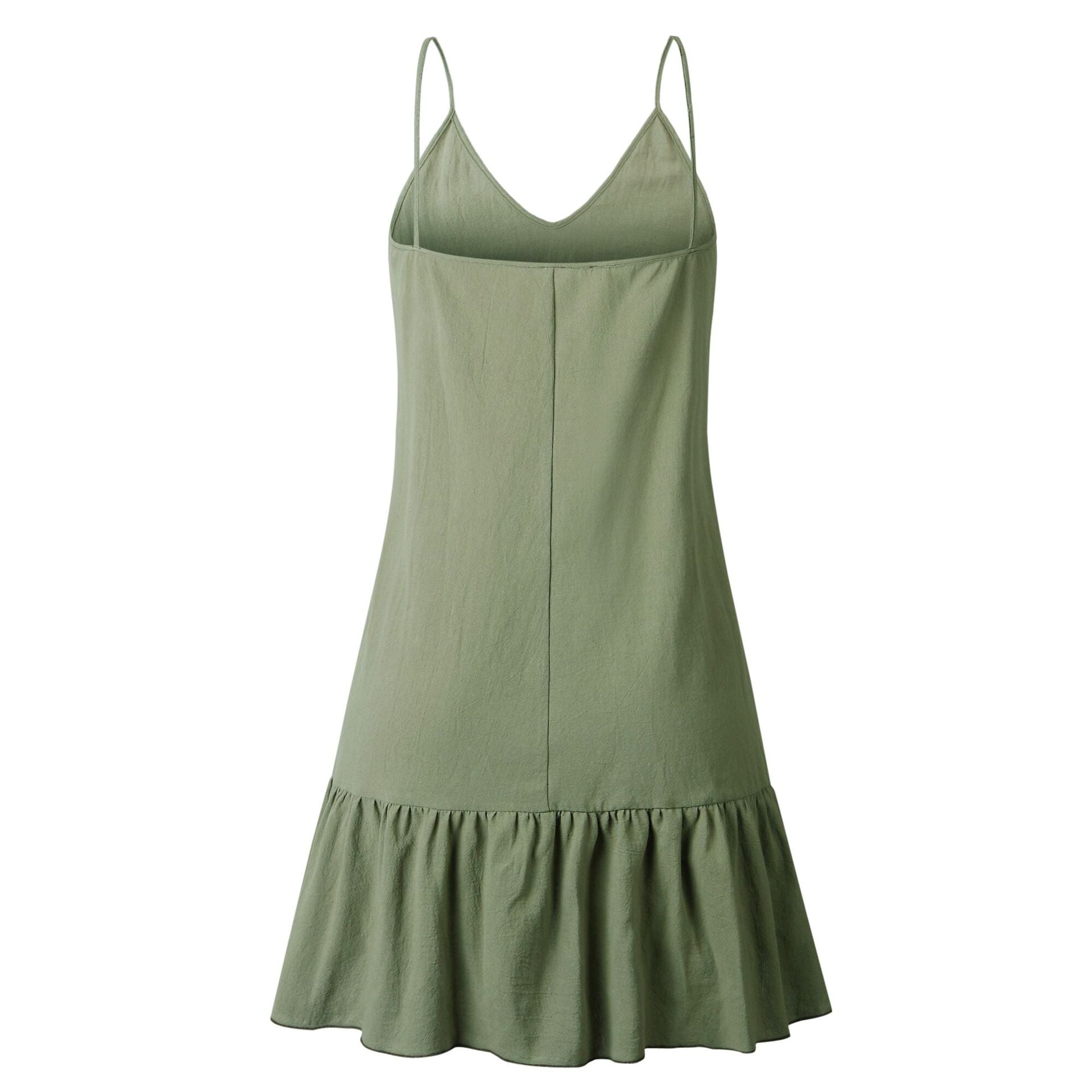Green V Neck Slip Dress