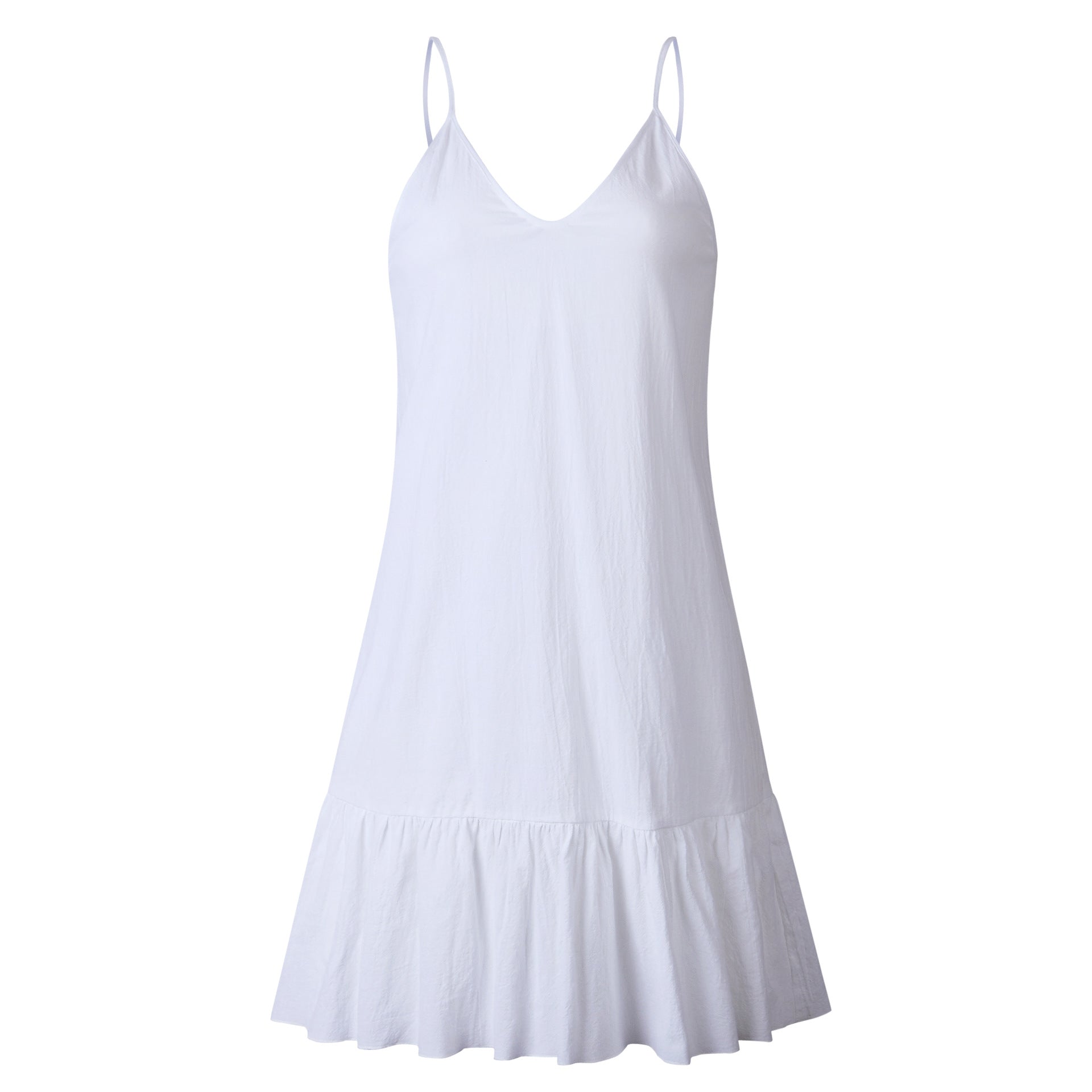 White V Neck Slip Dress