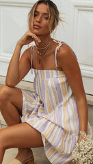 Pastel Striped Slip-On Dress