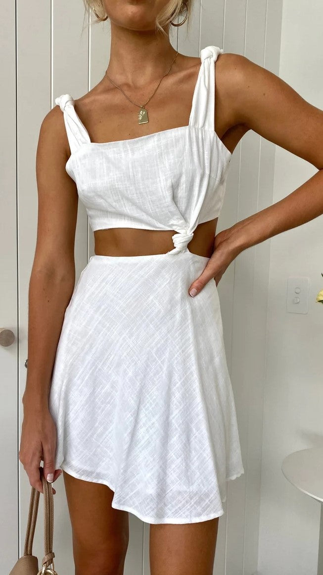 White Knot Mini Dress