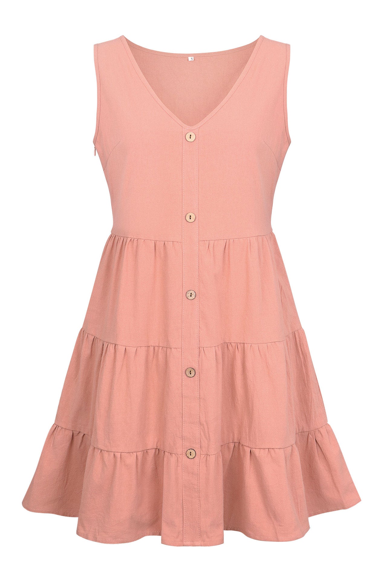 Pink Button Down Linen Dress