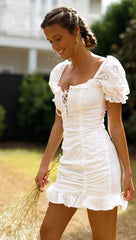White Crochet Lace Bodycon Dress