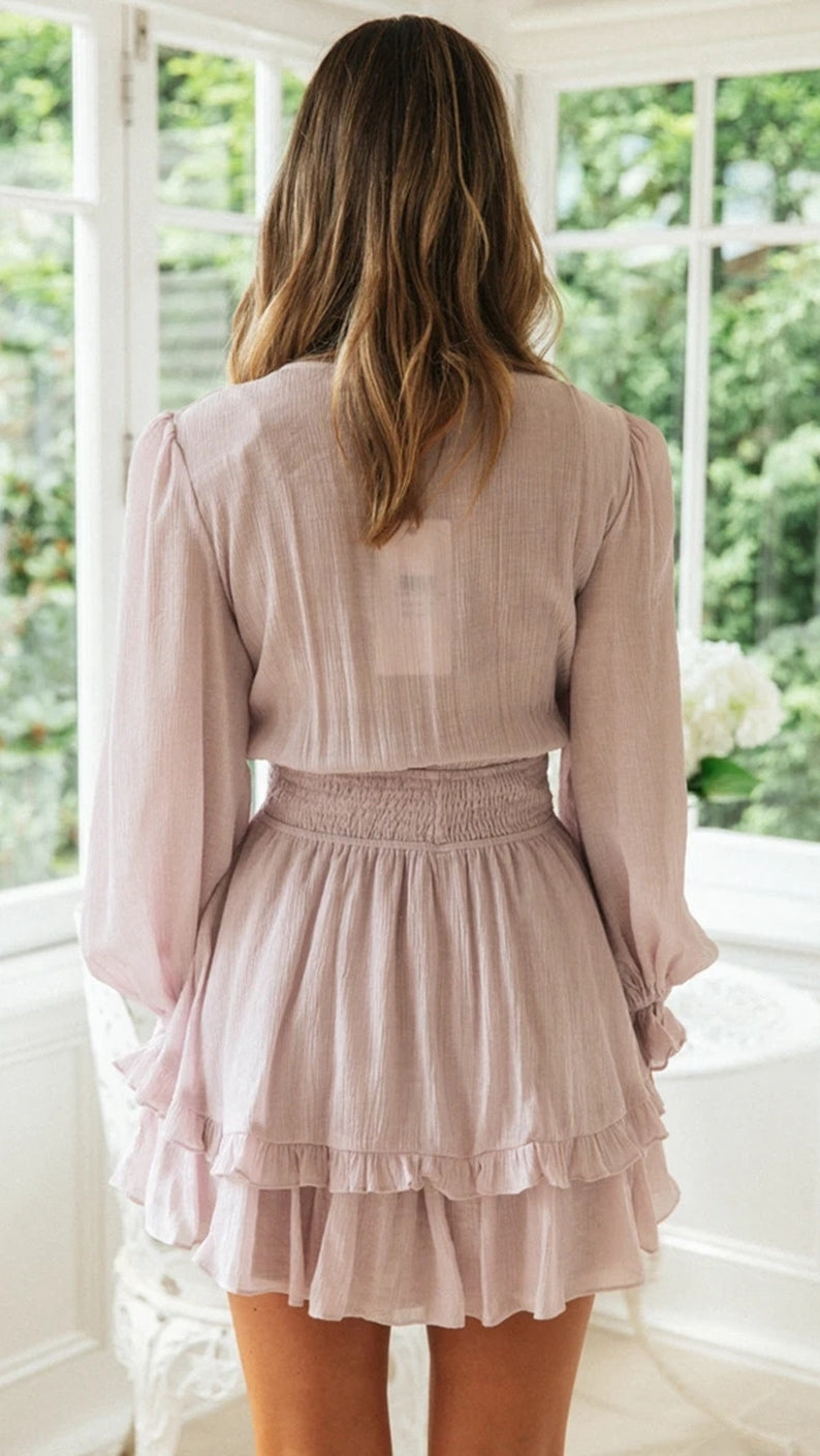 Dusty Pink Front Knot Dress