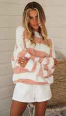 Baby Pink Striped Knit Sweater