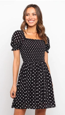 Black Polka Dot Skater Dress