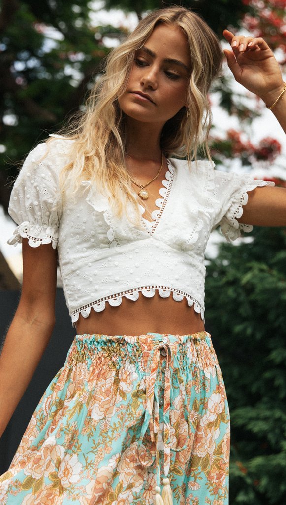 Cute White Top - Lace Crop Top - Lace Top - Scalloped Top - $36.00