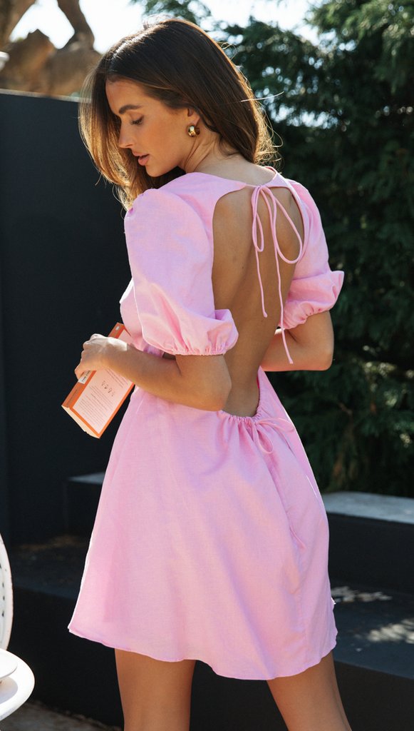 Peach 2024 backless dress