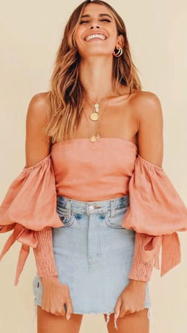 Orange Off the Shoulder Top