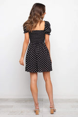 Black Polka Dot Print Dress