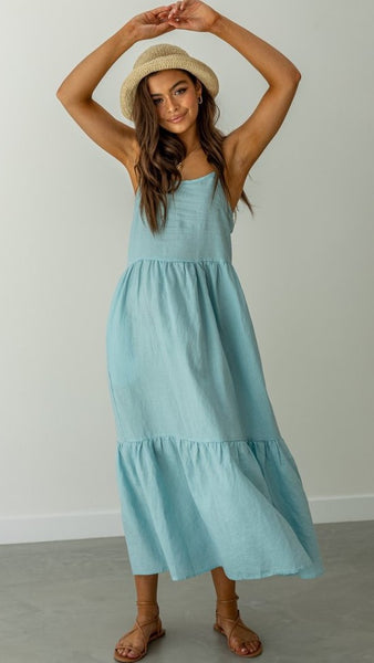 Light Blue Slip Midi Dress