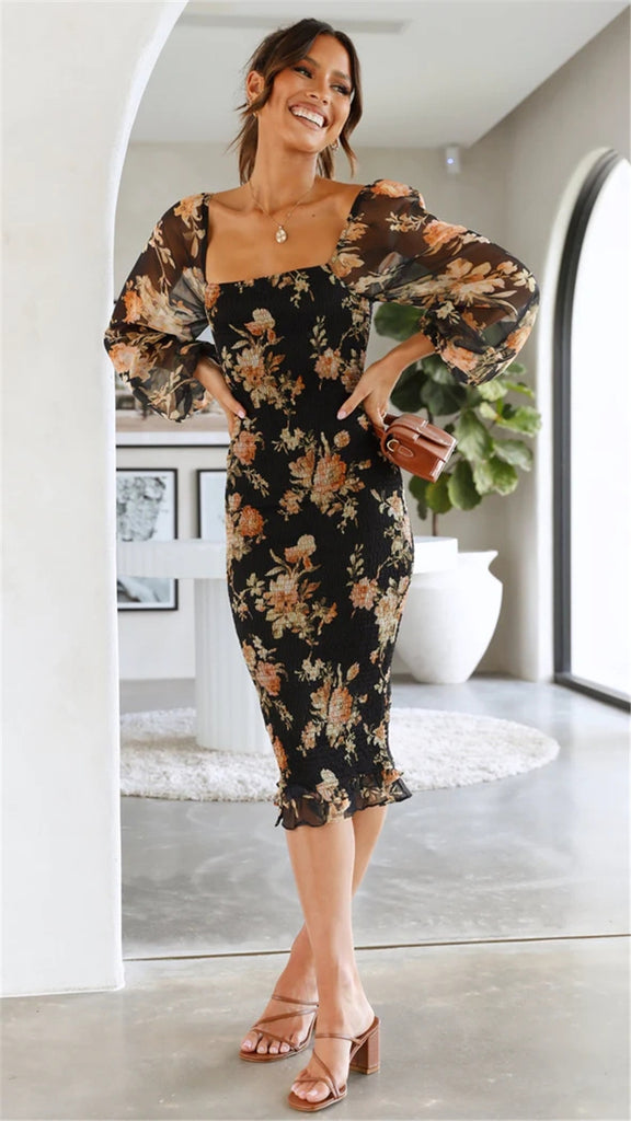 floral smocked bodycon dress AE Floral Smocked Bodycon Mini Dress Size Medium