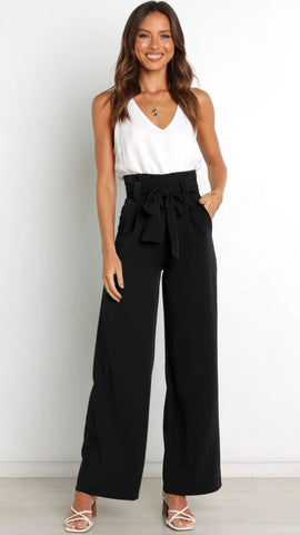 Black Bowtie Waist Pants