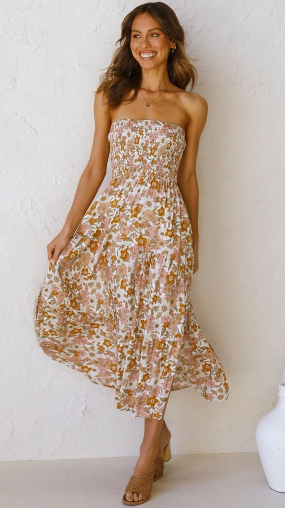 brown bandeau midi dress ASOS Design - Bandeau Midi Dress - Women - Tencel/Polyester - 2 US