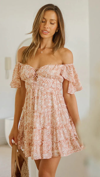 Pink Floral Mini Dress