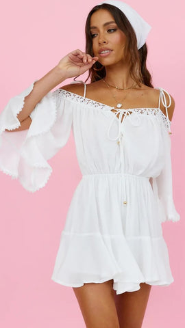 White Off Shoulder Mini Dress