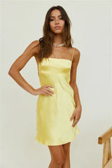 Neat Yellow Slip Mini Dress