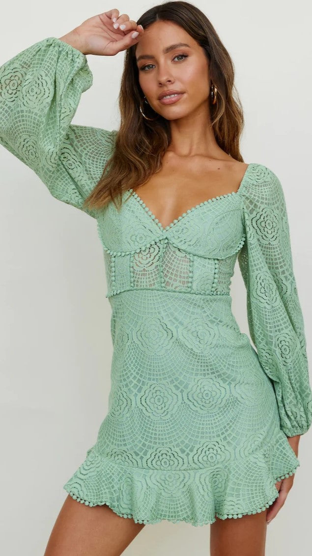 Sage green hotsell mini dress