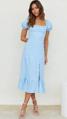 Sky Blue Midi Dress