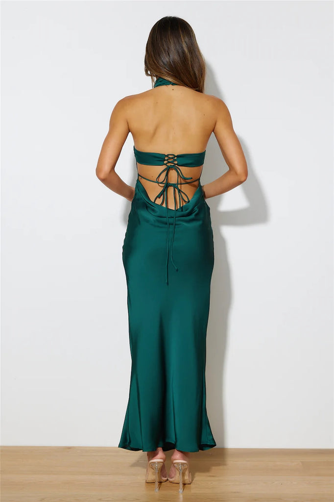 Green Halter Maxi Dress Gabi Swimwear Green Halter Maxi Dress Gabi Swimwear