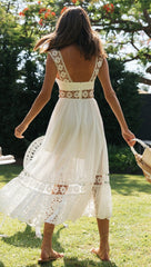 White Crochet Lace Insert Dress