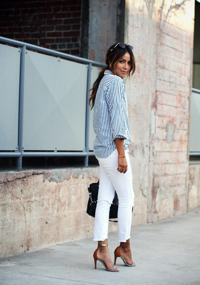 Classic Blue And White Striped Button Down Shirt