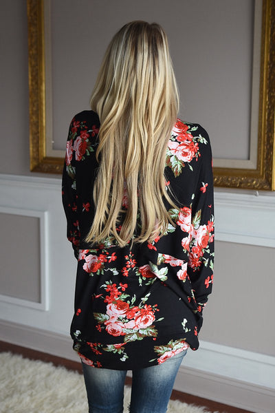 Floral Print Long Sleeve Cardigan