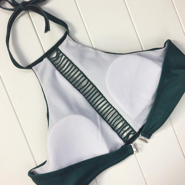 Olive High Neck Bikini Bathing Suits