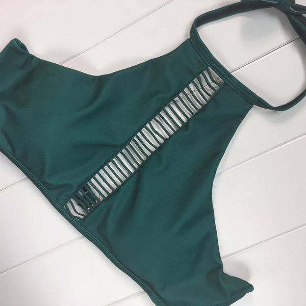 Olive High Neck Bikini Bathing Suits