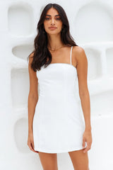 White Minimal Slip Dress
