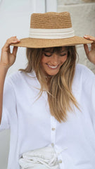 Off-white Band Beach Staw Hat