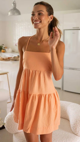 Orange Slip Mini Dress