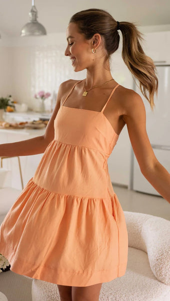 Orange Slip Mini Dress