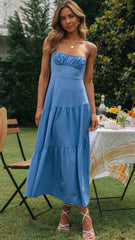 Royal Blue Slip Midi Dress