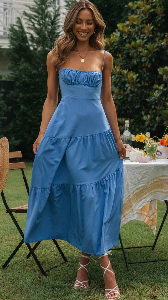 Royal Blue Slip Midi Dress