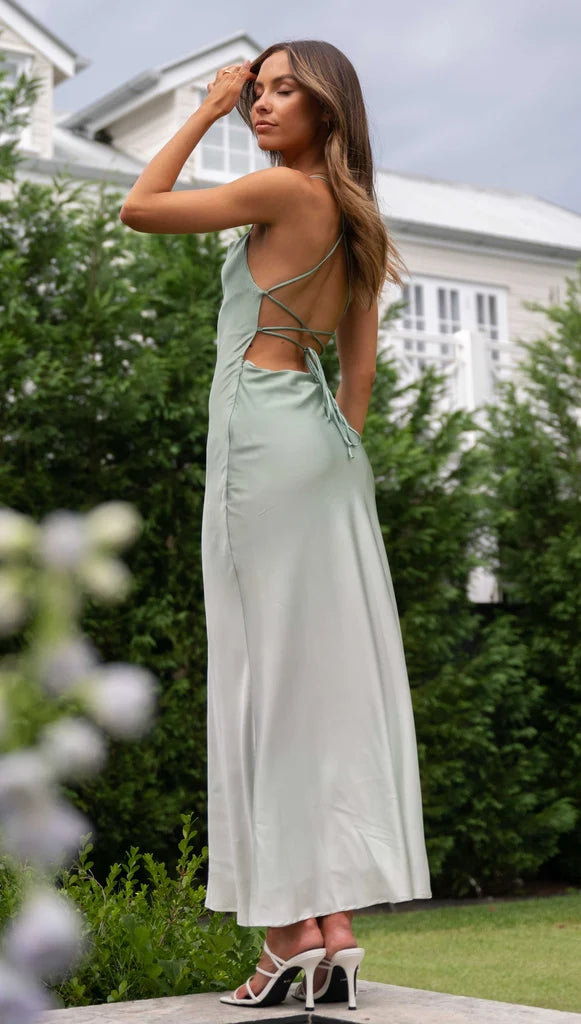 Sage Slip Midi Dress Gabi Swimwear Sage Slip Midi Dress Gabi Swimwear