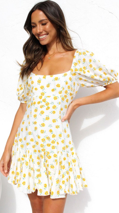 Printed Dress Short Sunflower Dress Sunflower Print Fit And Flare Dress With Pockets S NWT Printed Dress Short Sunflower Dress Sunflower Print Fit And Flare Dress With Pockets S NWT