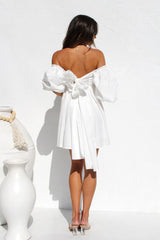 White Back Bowtie Mini Dress